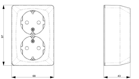 Surface-type Wall Socket Outlet for Fixed Installation ACJN2011PQV5