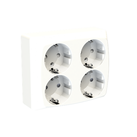 Surface-type wall socket outlet for fixed installation , screwless terminal ETM241PQV5