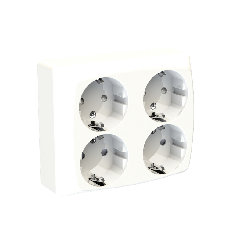 Surface-type wall socket outlet for fixed installation , screwless terminal ETM241PQV5