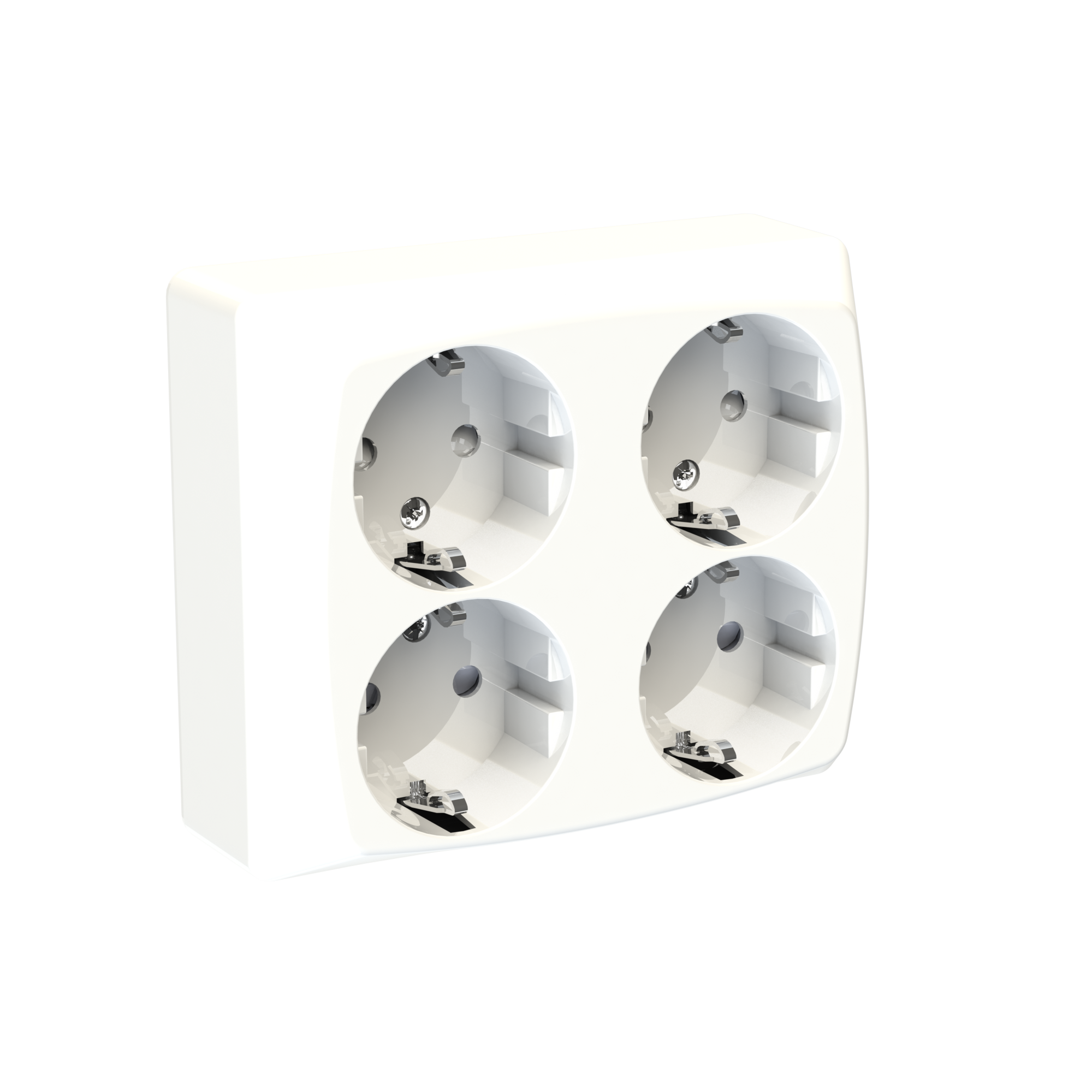 Surface-type wall socket outlet for fixed installation , screwless terminal ETM241PQV5