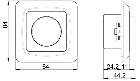 Flush-type dimmer for fixed installation ETM321PV2
