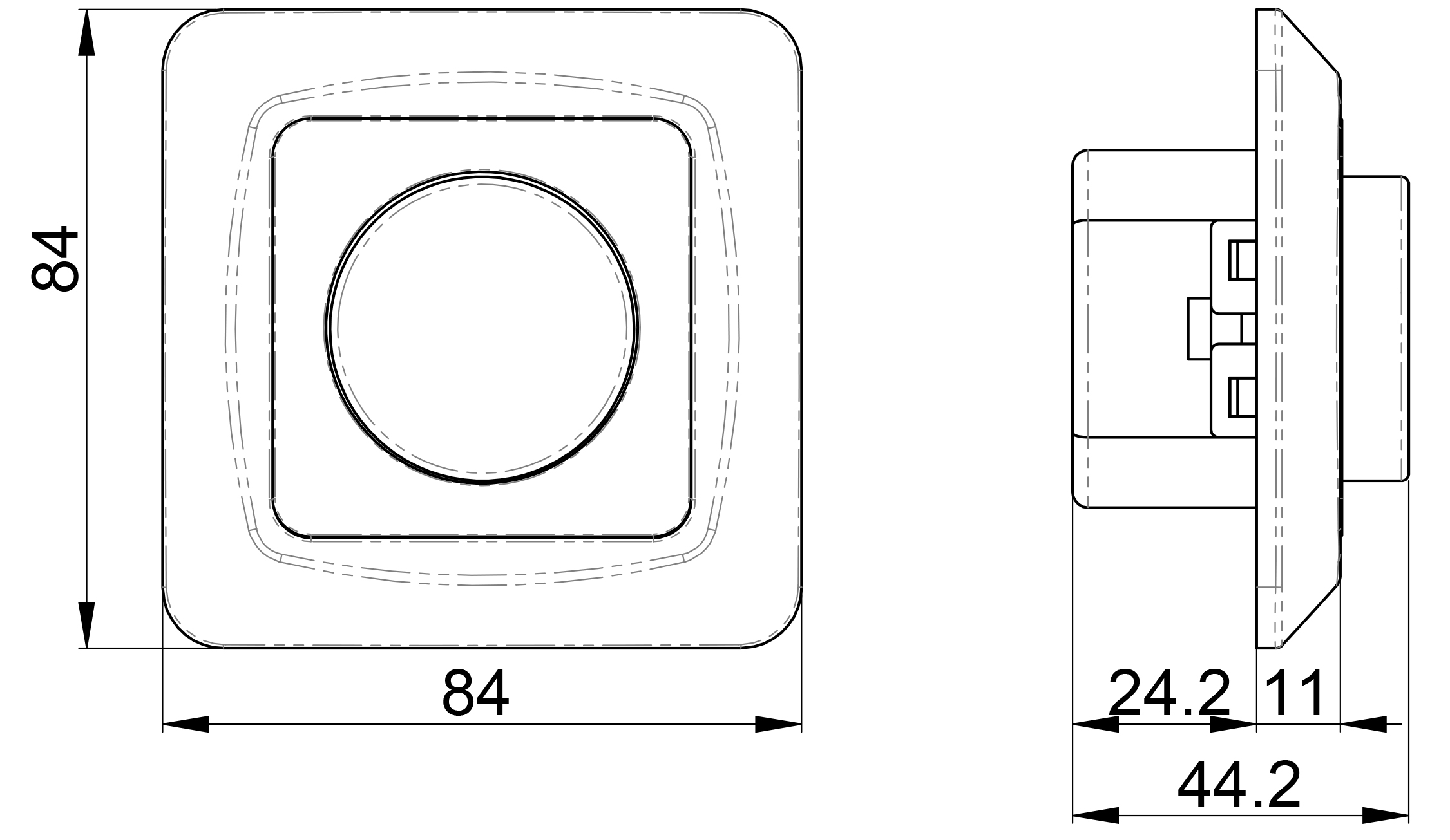 Flush-type dimmer for fixed installation ETM321PV2