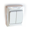 Surface-type wall rocker switch for fixed installation, screwless terminals