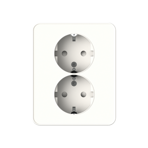 Flush-type wall socket outlet for fixed installation, low profile, screwless terminal ETM022XQL