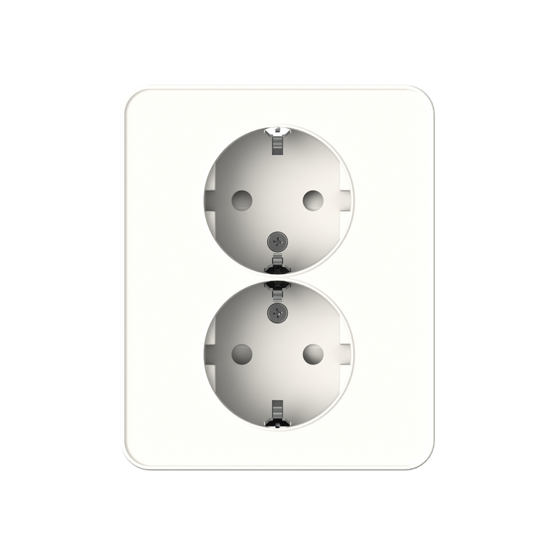 Flush-type wall socket outlet for fixed installation, low profile, screwless terminal ETM022XQL