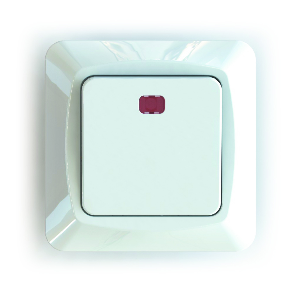Flush-type wall rocker switches for fixed installation, with indication lamp, push button screwless terminal ETM201PQLN