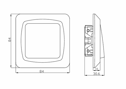 Flush-type wall rocker switches for fixed installation, screwless terminal ETM201PQ
