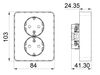 Flush-type wall socket outlet for fixed installation, screwless terminal ETM022XQ