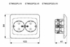 Flush-type Wall Socket Outlet for Fixed Installation Low Model ETM022PQL