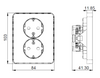 Flush-type wall socket outlet for fixed installation, low profile, screwless terminal ETM022XQL