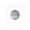 Flush-type wall socket outlet for fixed installation