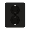 Flush-type wall socket outlet for fixed installation, low profile, screwless terminal ETM022XQL