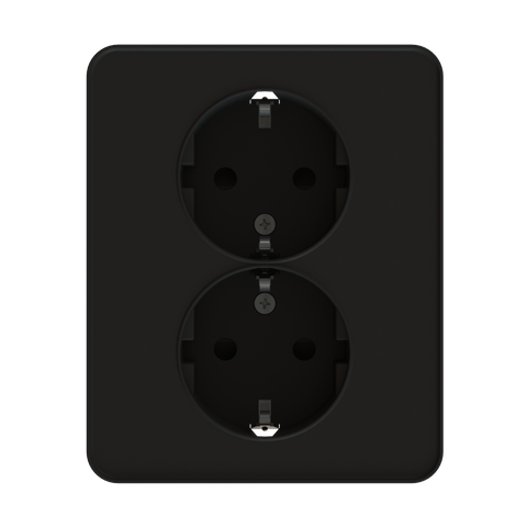 Flush-type wall socket outlet for fixed installation, low profile, screwless terminal ETM022XQL