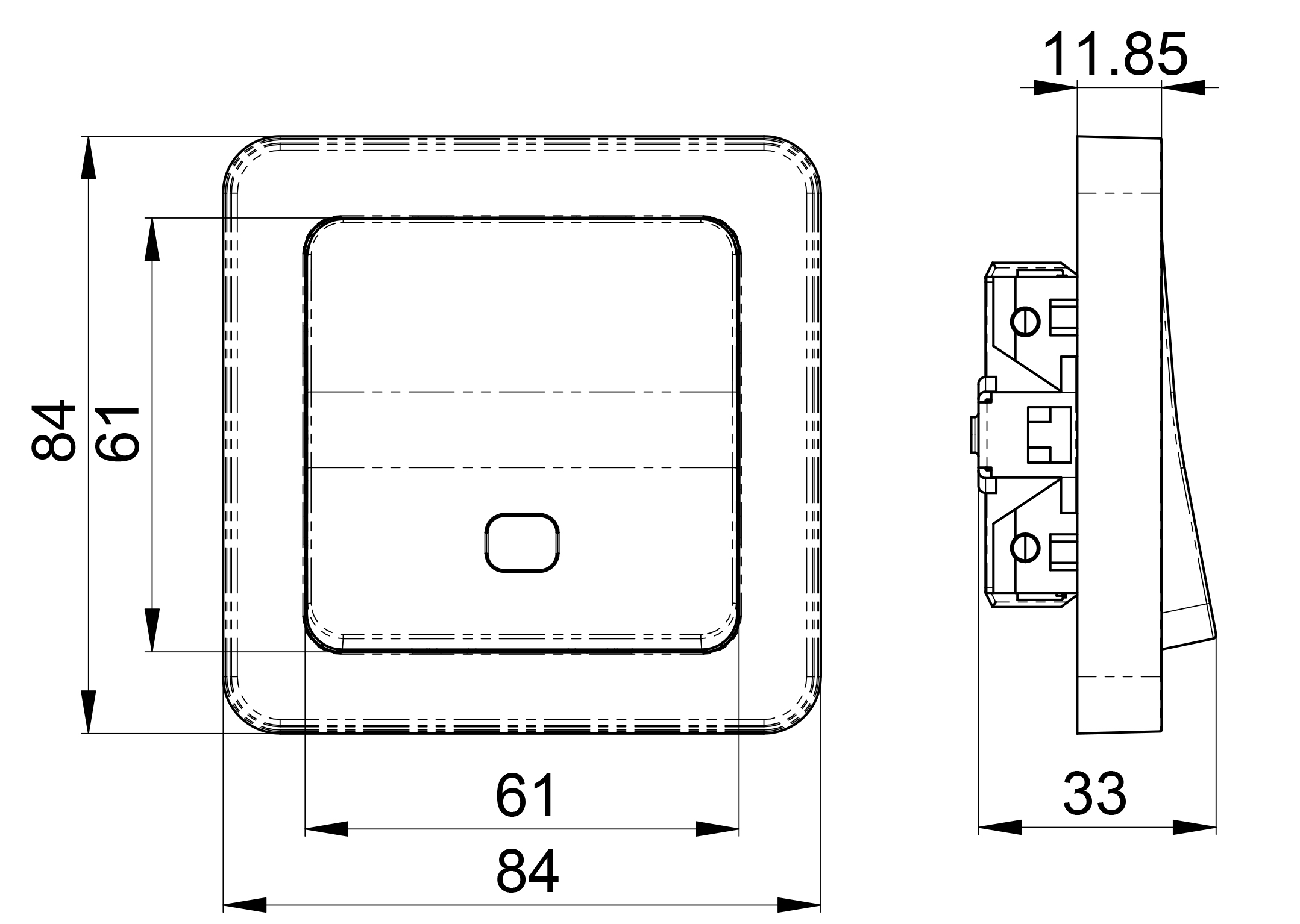 Flush-type wall rocker switches for fixed installation, with indication lamp screwless terminal ETM201XQL