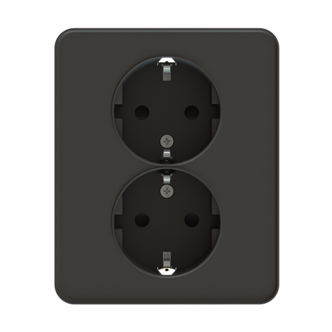 Flush-type wall socket outlet for fixed installation, screwless terminal ETM022XQ
