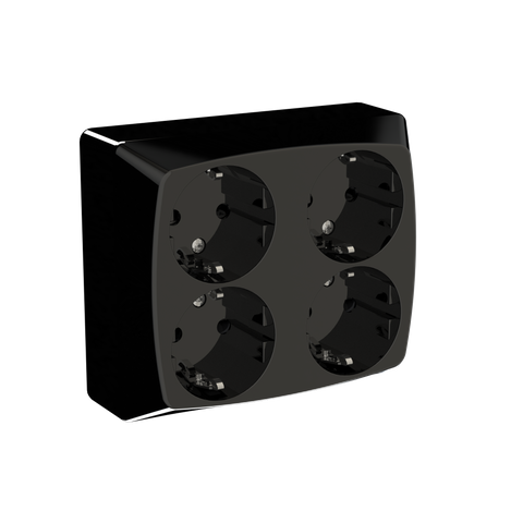 Surface-type wall socket outlet for fixed installation , screwless terminal ETM241PQV5
